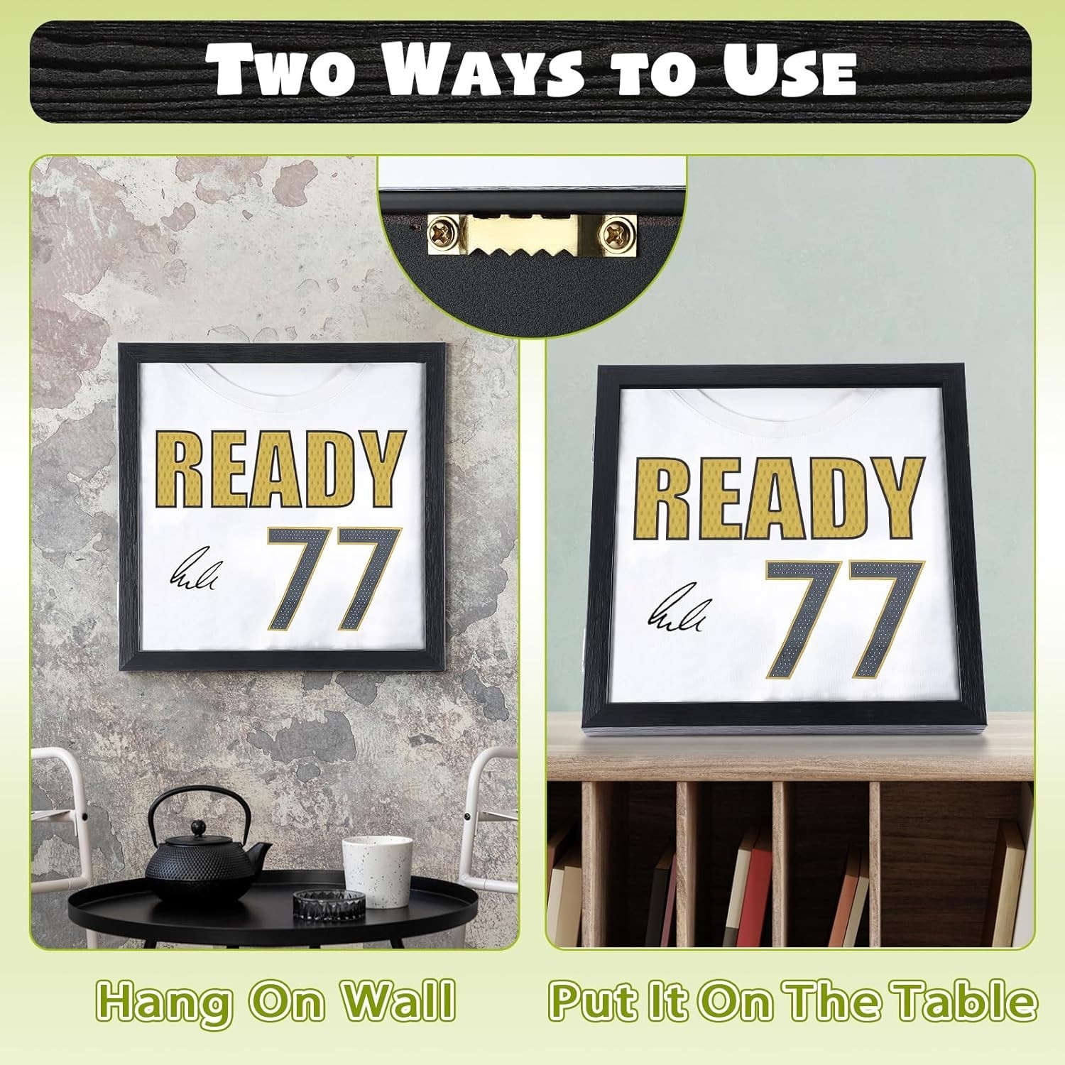 Jersey Wooden Frame Display Case -Shadow Box with 98% UV Protection Acrylic and