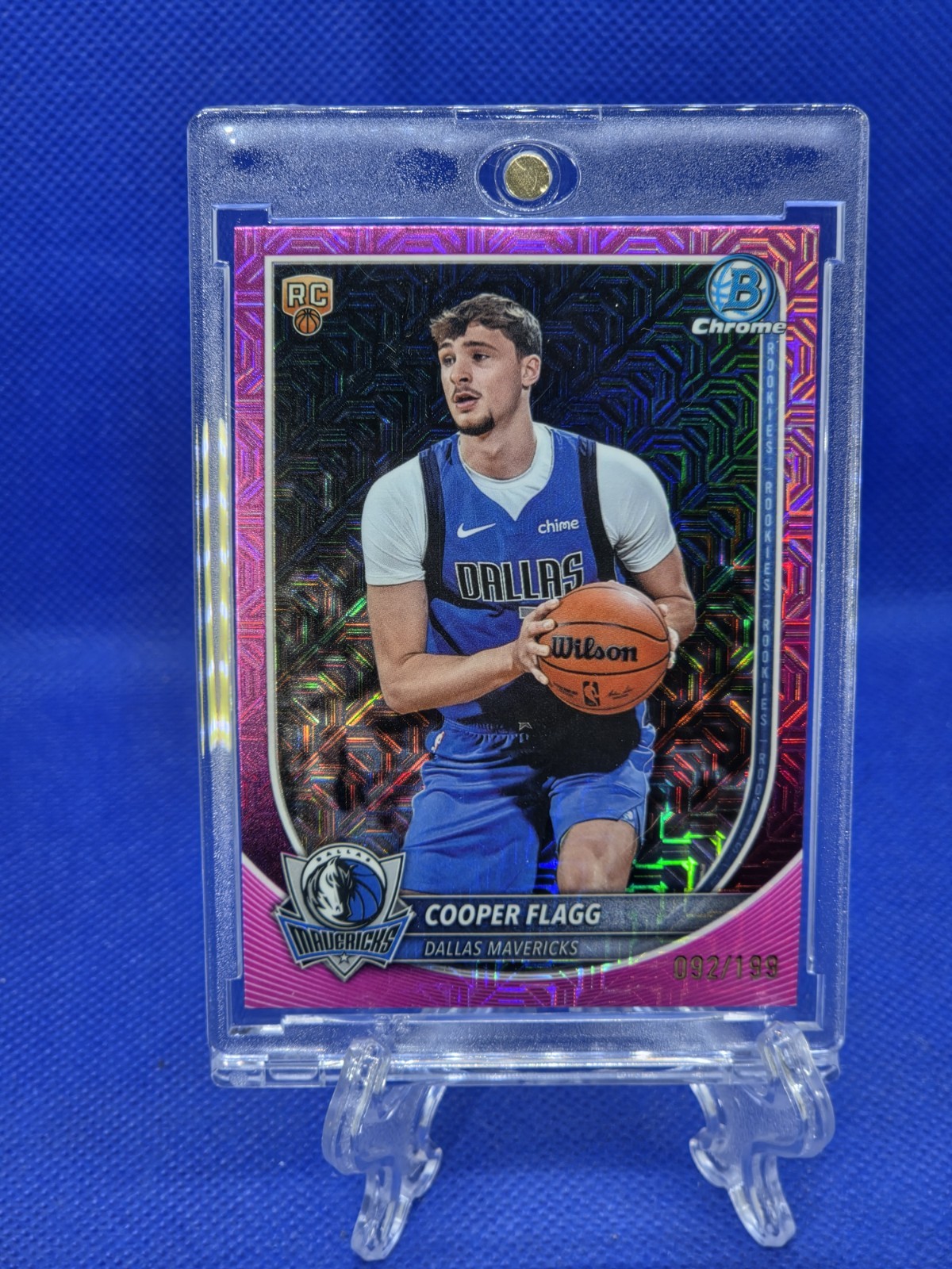2025-26 Bowman – Chrome Cooper Flagg #BCV-1 Pink Mojo Refractor /199 (RC)