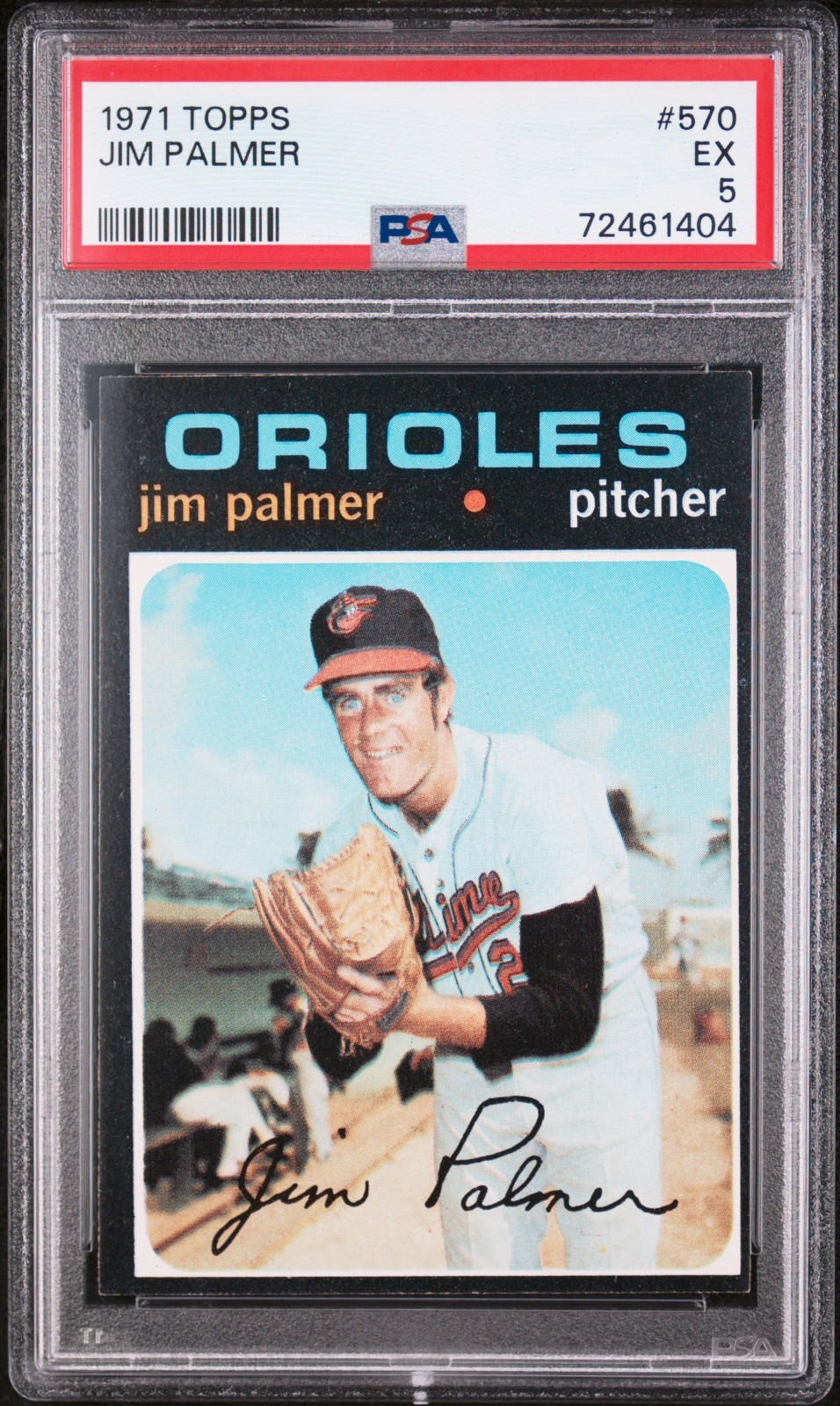1971 Topps Jim Palmer PSA 5 EX Orioles #570 HIGH # CLEAN CARD ~1404