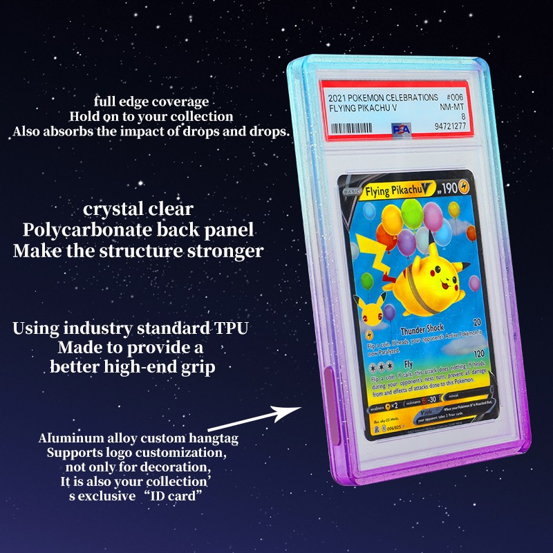 PSA/CGC Gradient Glitter TPU Bumper Graded Card Slab Guard Protector – 11 Colors