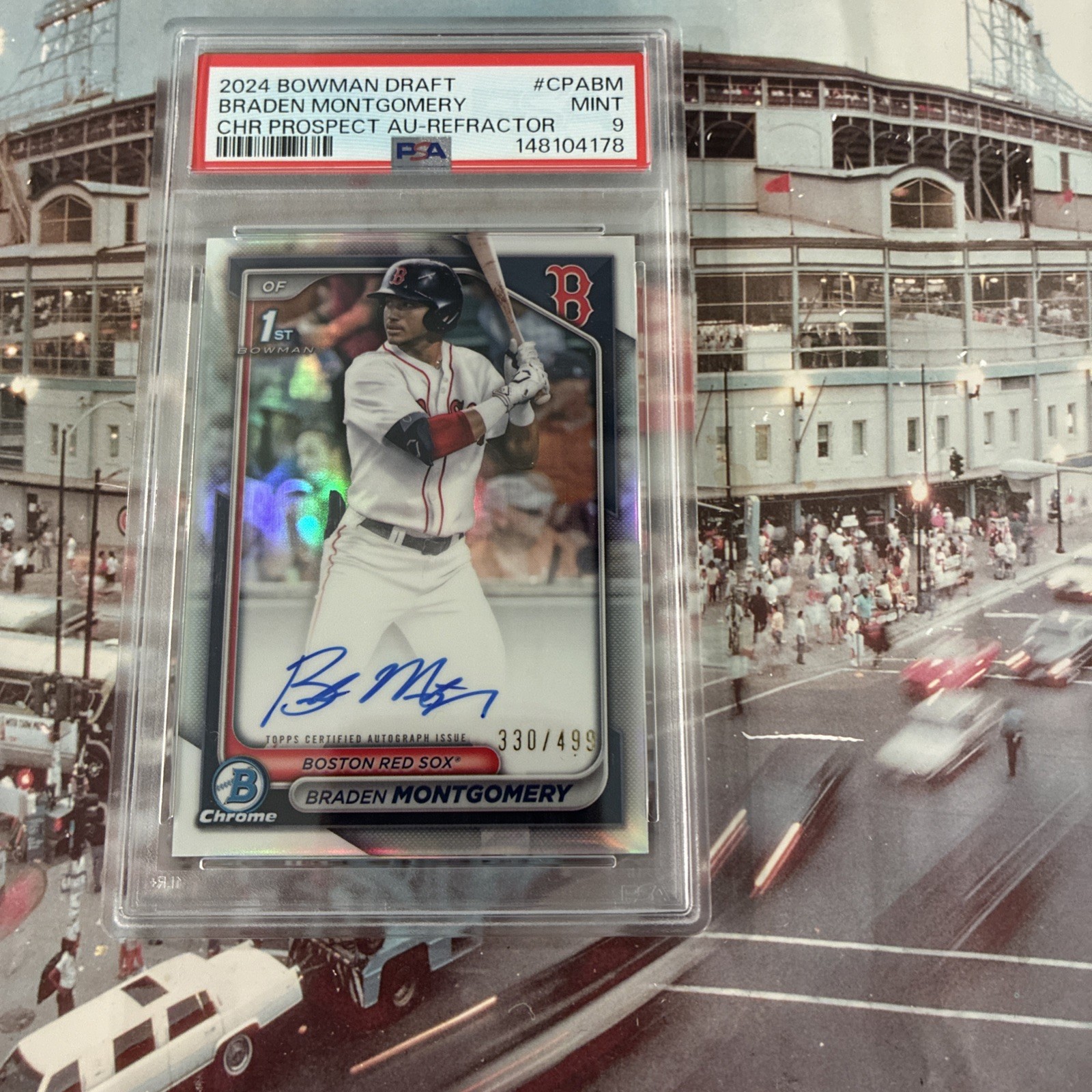 Braden Montgomery 2024 Bowman Chrome Refractor PAA 9 Mint Rookie Auto /499