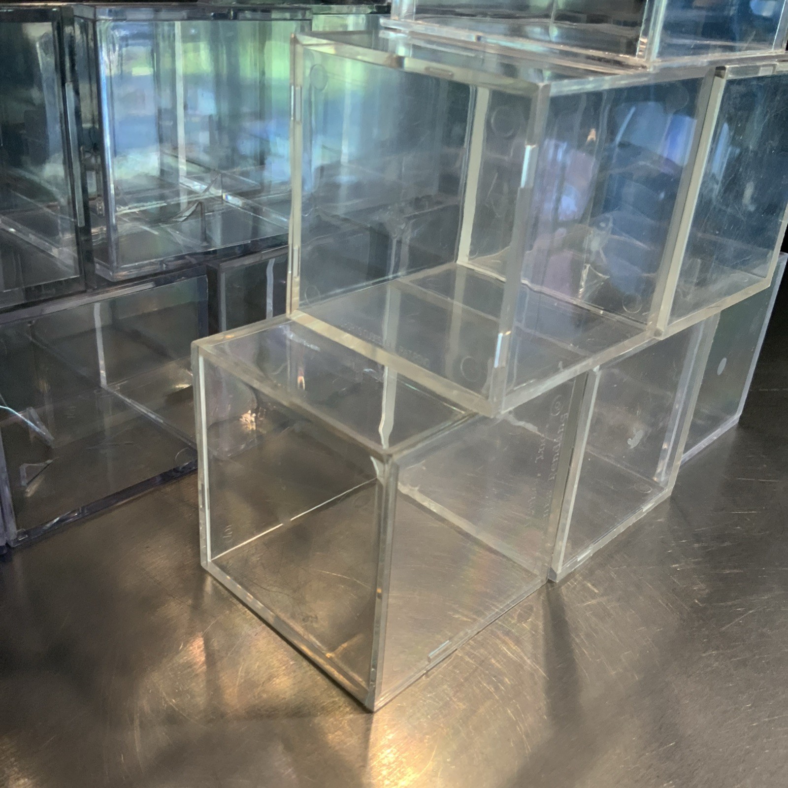 27 Used Baseball Display Cubes Various Styles Plastic