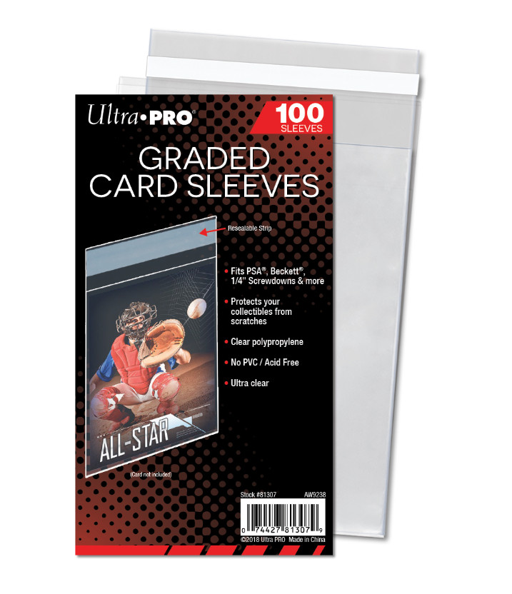 (100 Count Pack) Ultra Pro ReSealable Graded Card Bags Sleeves Fits SGC BGS