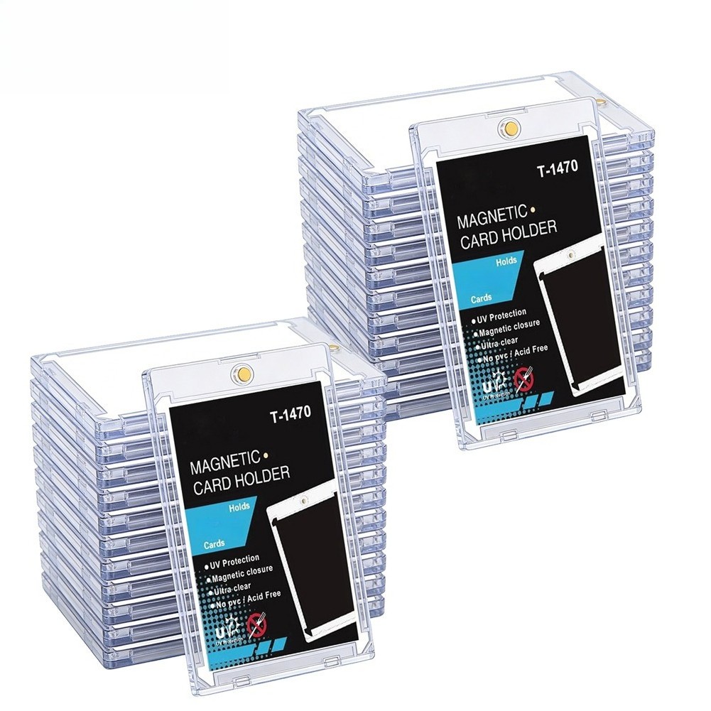 1-100x 100pt Slim Magnetic Trading Card Holder One-Touch Hard Case UV Protection