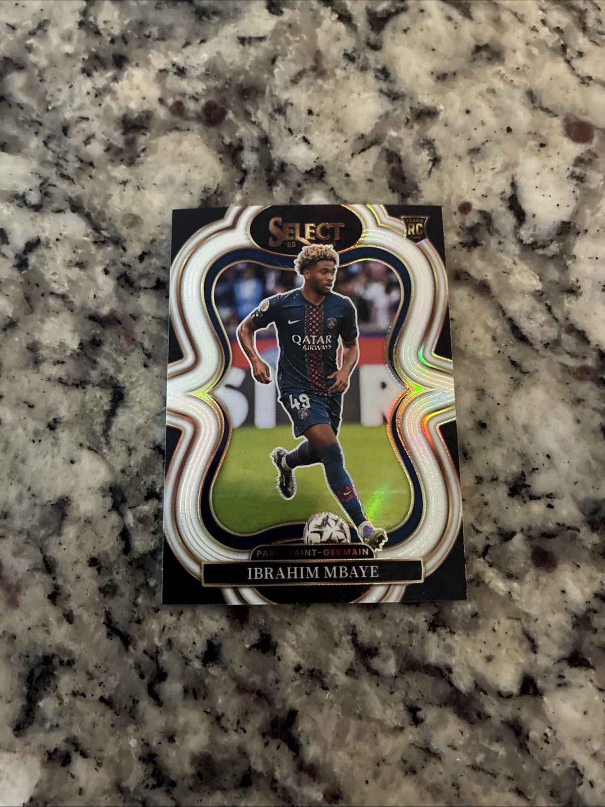 2026 Panini Select Ligue Un Ibrahim Mbaye Rookie Mezzanine Rookie White /20 PSG