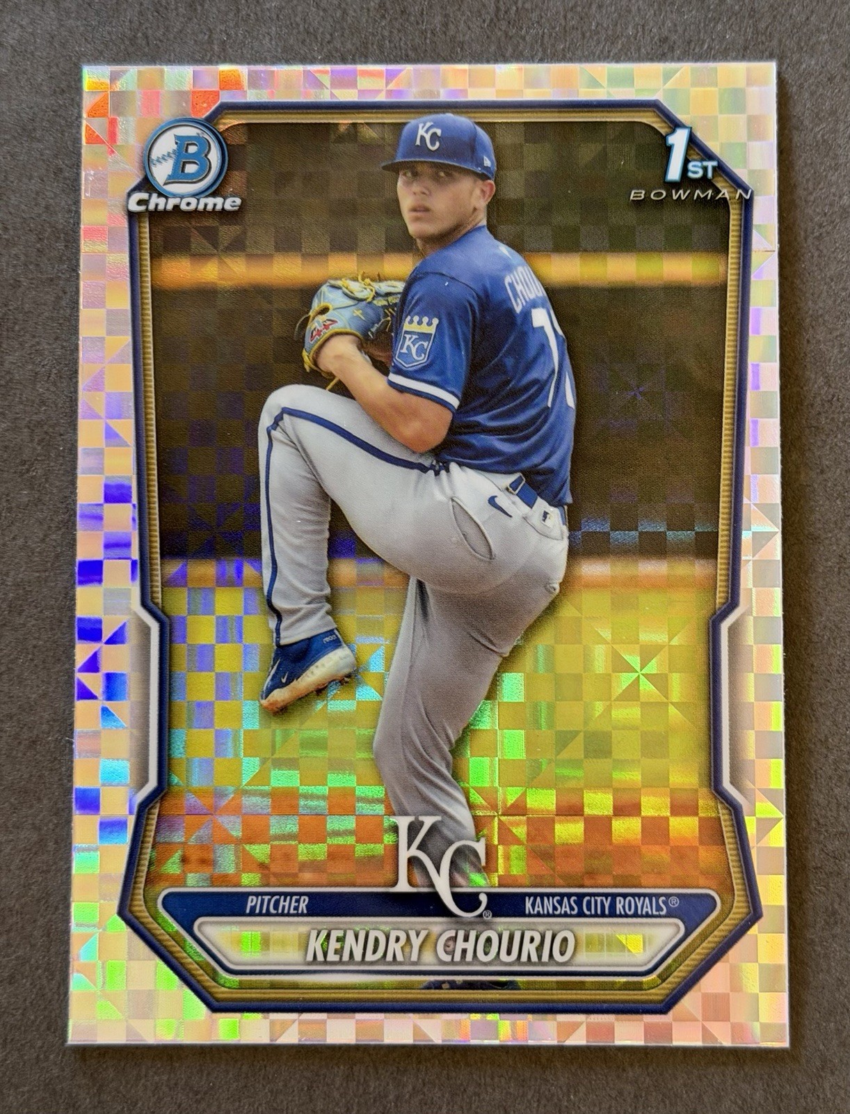 2026 Bowman Kendry Chourio #BCP-7 X-Fractor 1st Bowman Chrome Royals