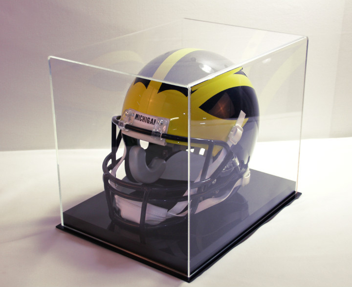 Football helmet display case solid base NFL NCAA 85% UV filtering