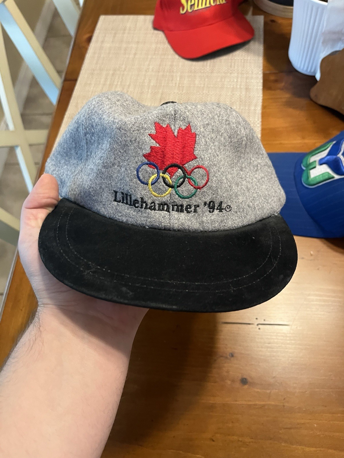 Vintage 1994 Lillehammer Winter Olympics Team Canada Hat Gray One Size Cap VTG