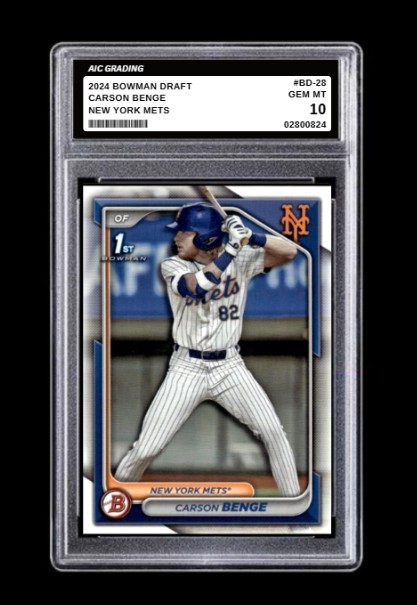 2024 Carson Benge 1st Bowman Draft Rookie Card #BD-28 Mets Gem MINT Graded 10