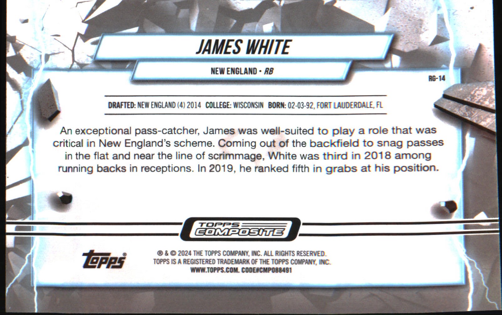 2023 Topps Composite Resurgence Grounded #RG-14 James White