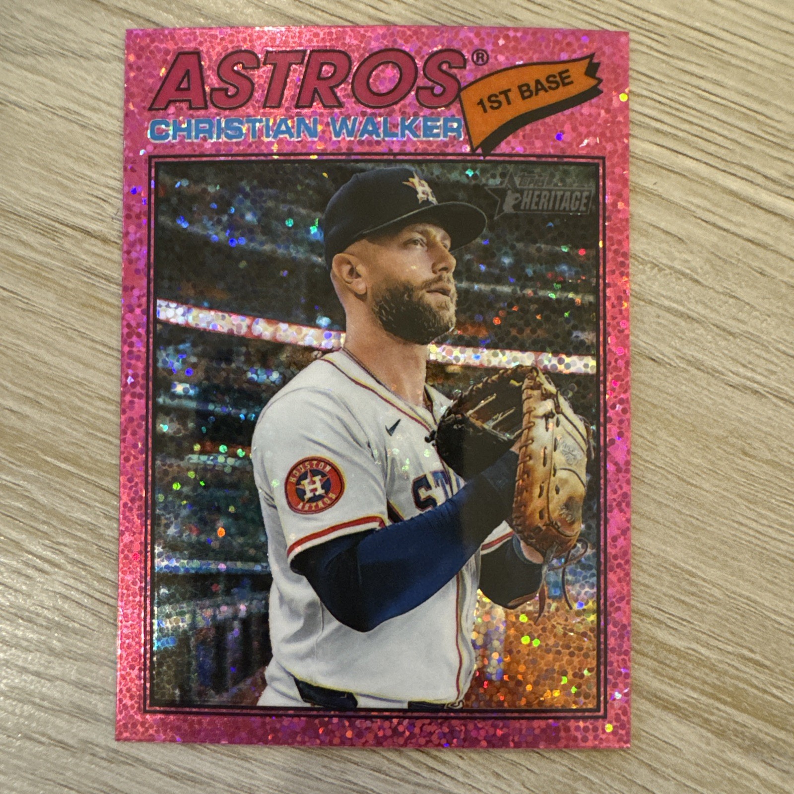 2026 Topps Heritage – Christian Walker #217 Pink Sparkle ! Ships Free PWE !