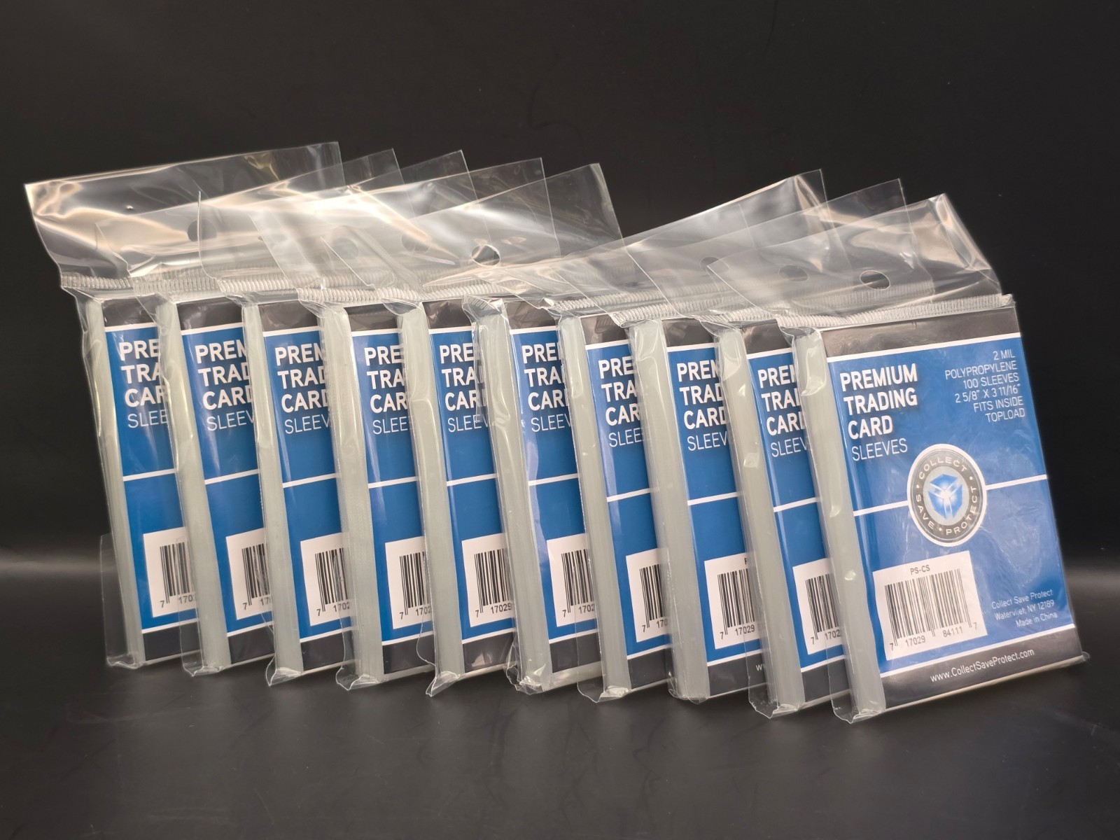 1000 CSP Premium Trading Card Penny Sleeves 10 Packs of 100 Fits Inside Topload
