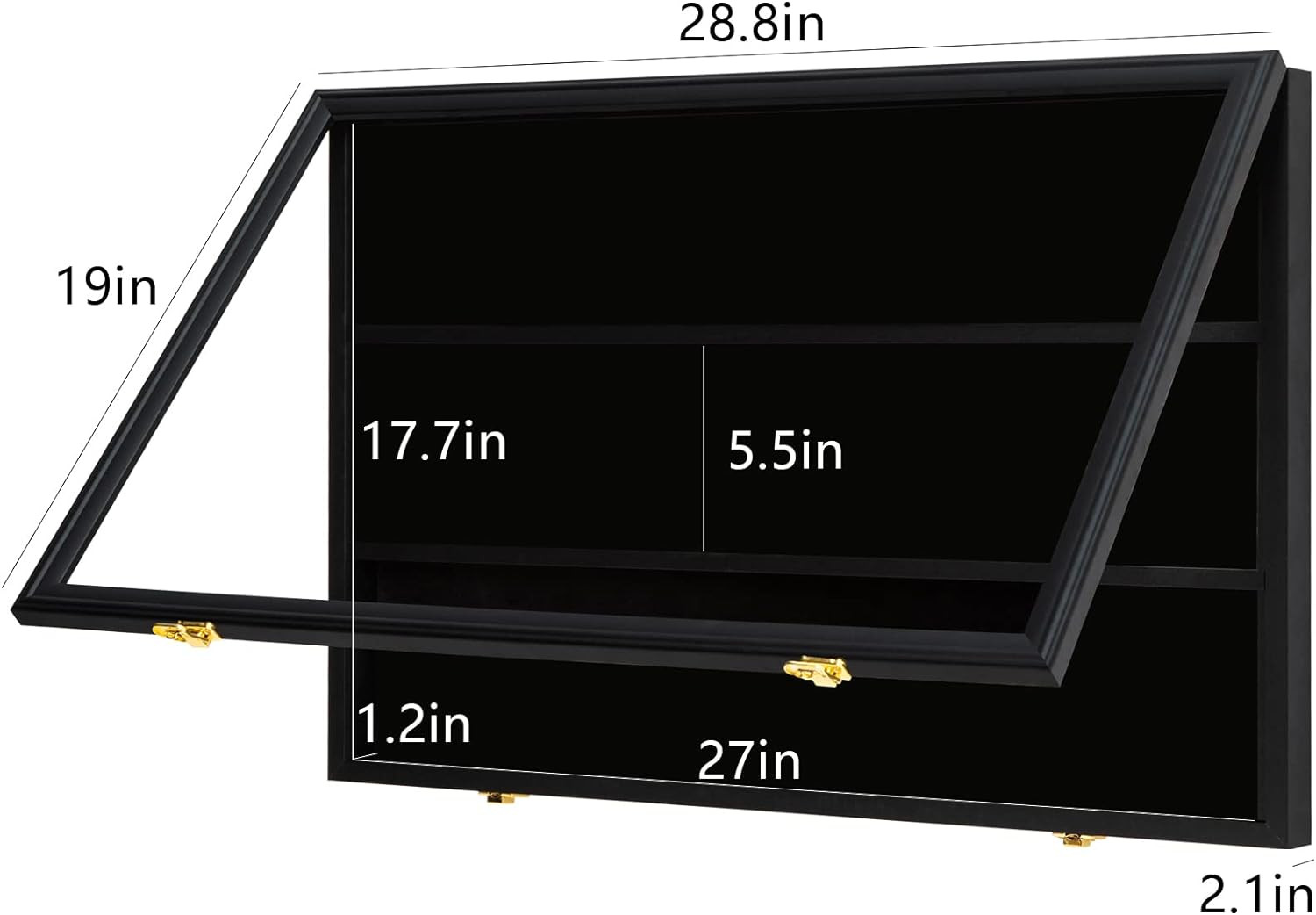 Baseball Card Display Case 24 Graded Sport Card Display Case Wall Mount with Cle
