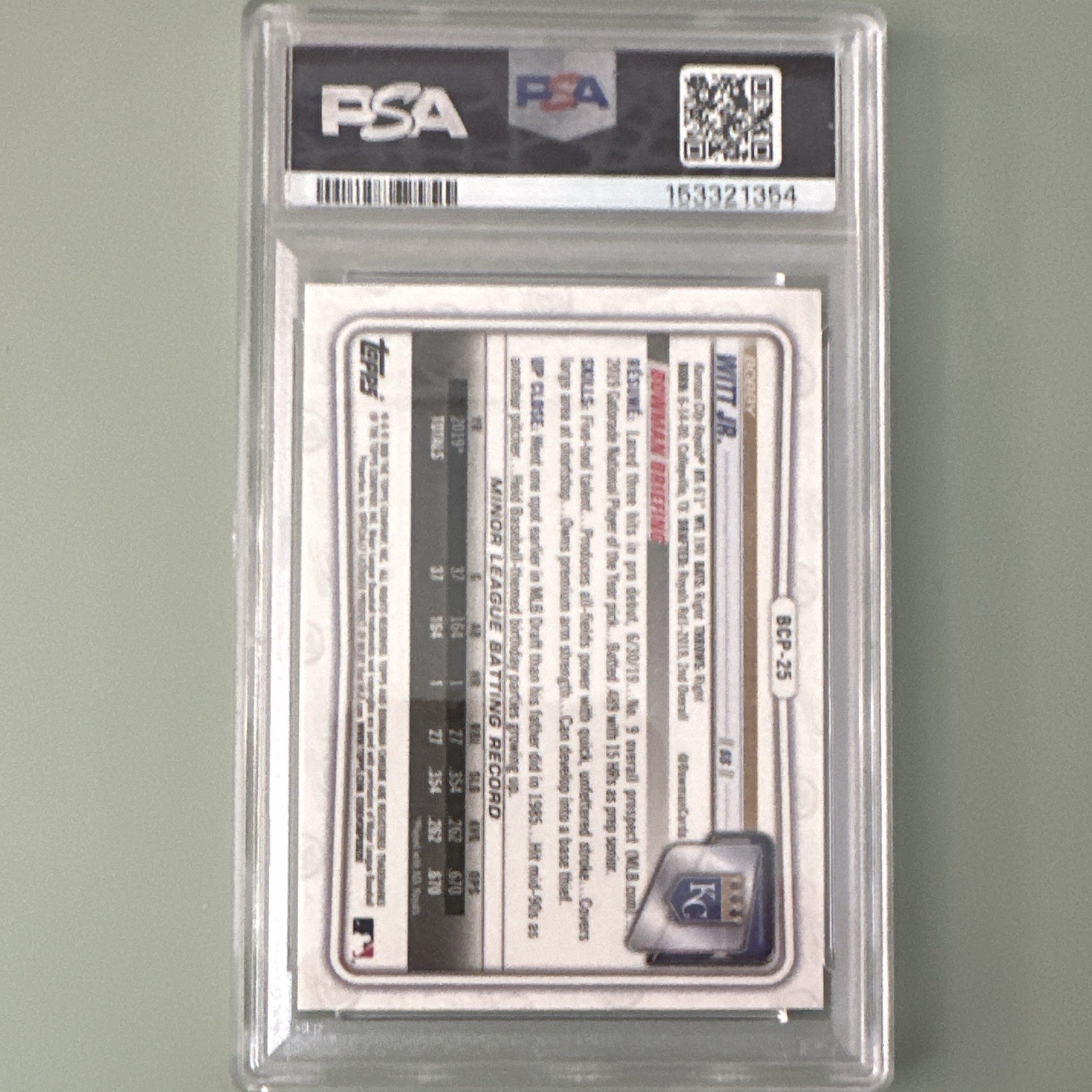 2020 Bowman Chrome Prospects Bobby Witt Jr. Yellow /75 PSA 9 BCP-25 *pristine!