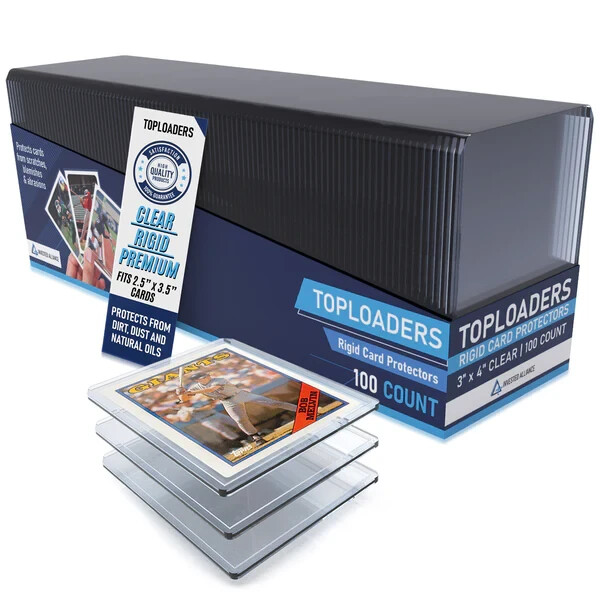 100 Premium 55PT Top Loaders for Cards Hard Card Sleeves Baseball Card Protector