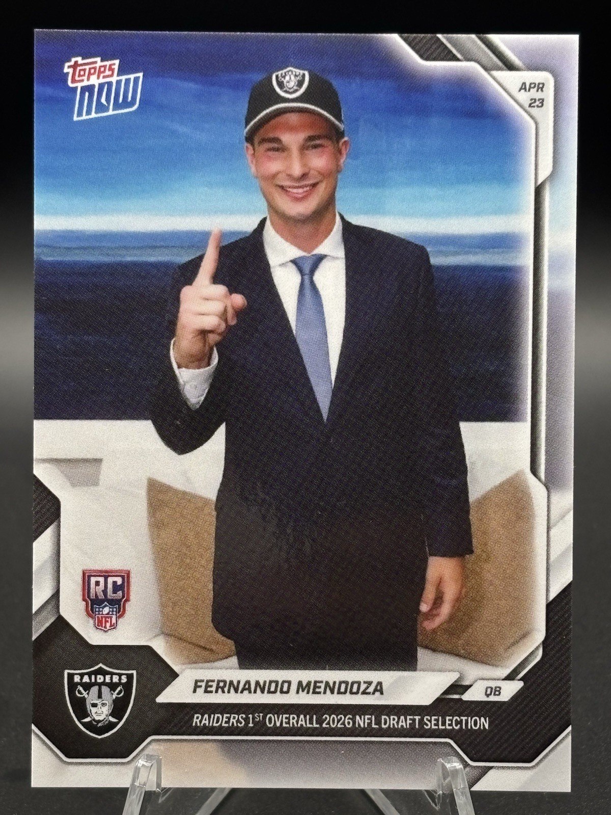 2026 Topps Now Fernando Mendoza Rookie Card FMEN Las Vegas Raiders NFL Draft