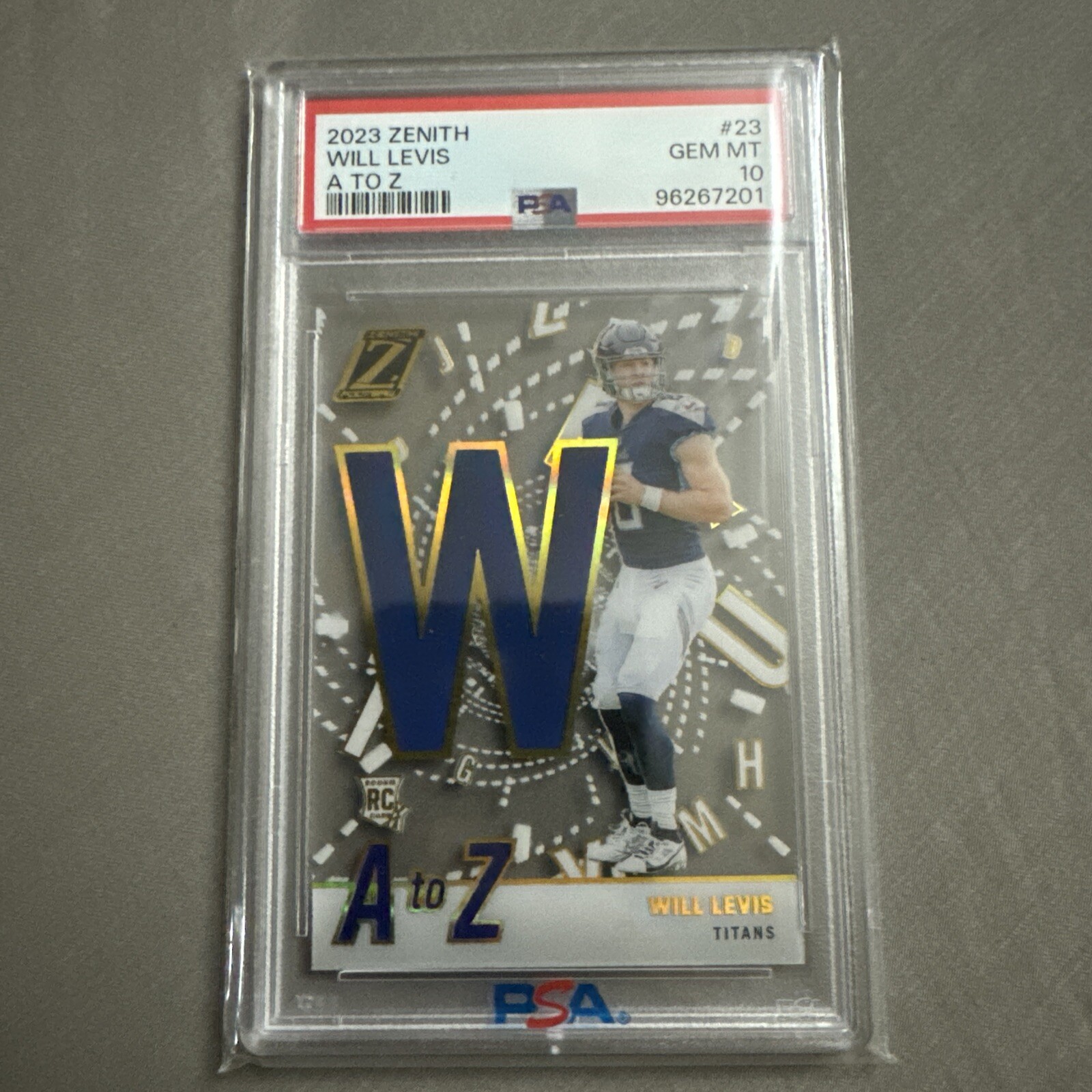 2023 Panini Zenith – A to Z #23 Will Levis (RC) PSA 10 Rookie GEM!