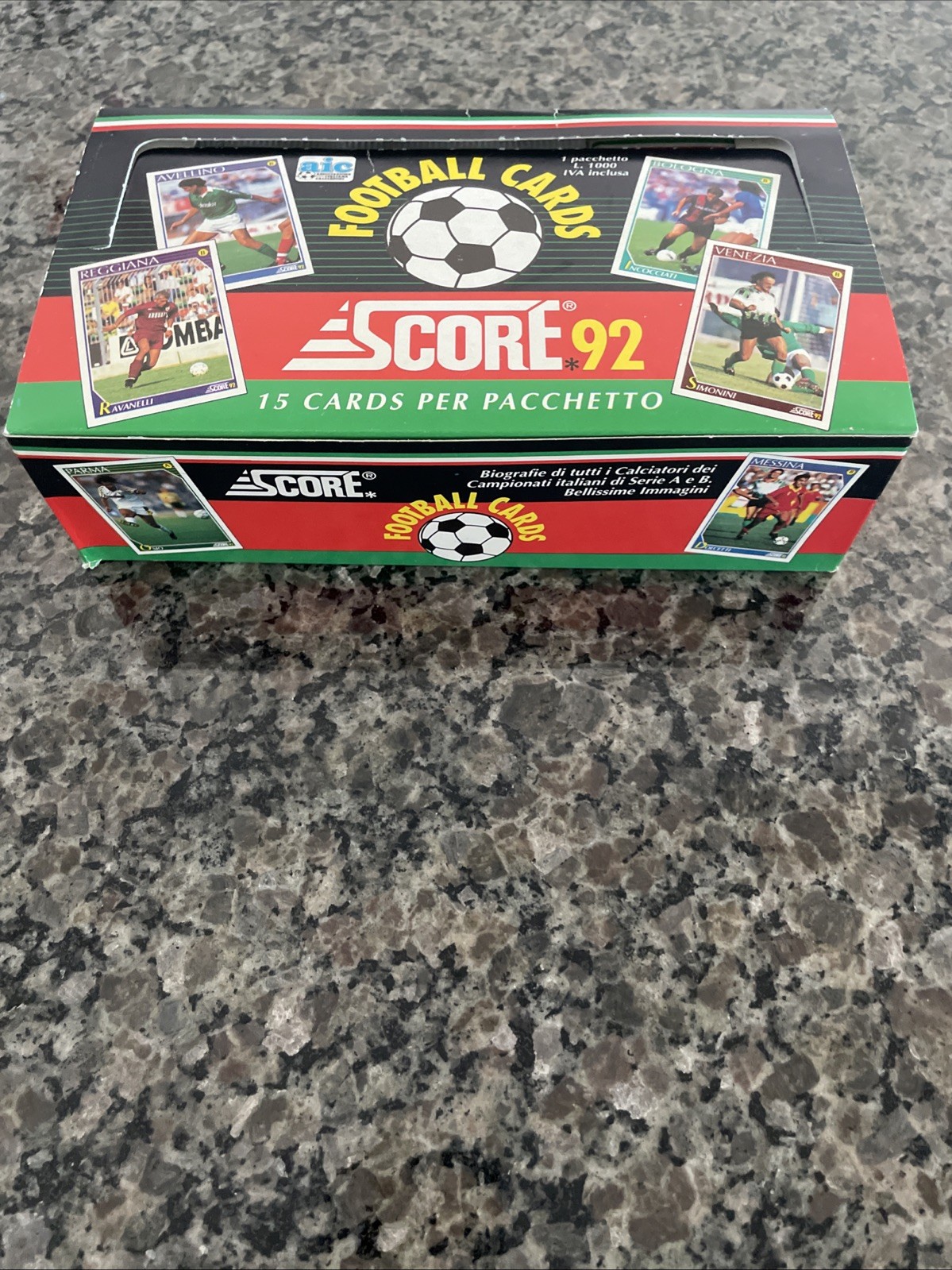 1992 Score Italian Football Cards Box – Serie A/B Soccer – 15 Cards Per Pack!