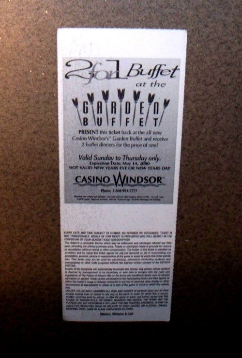 Detroit Pistons 4/16/2000 Ticket vs Indiana Pacers Reggie Miller 21pt Stack 26pt