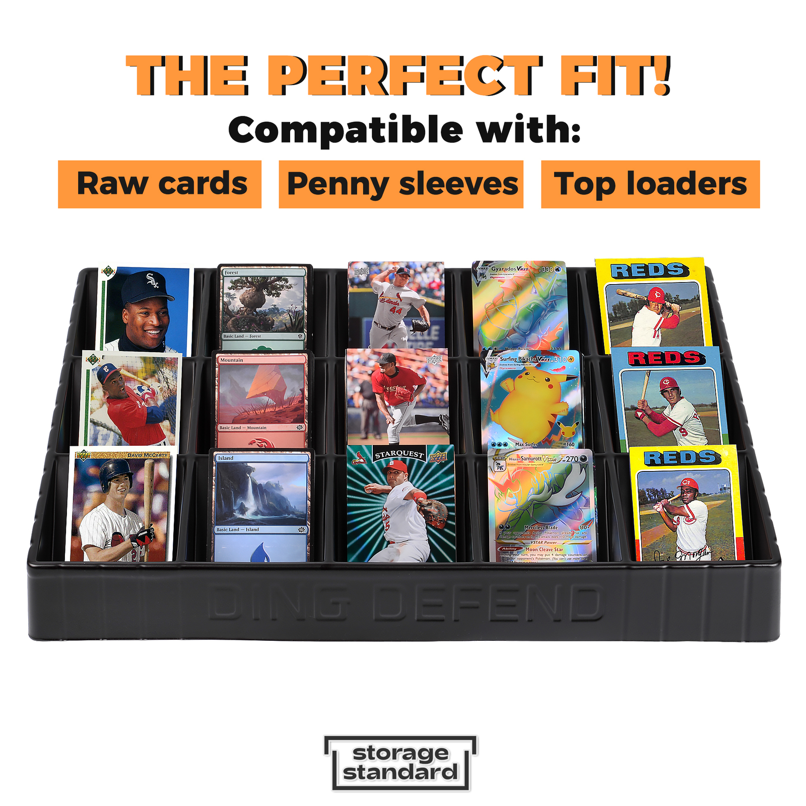 2 Pack Card Sorting Tray – Stackable Trading Card Organizer, 15-Compartment Tray