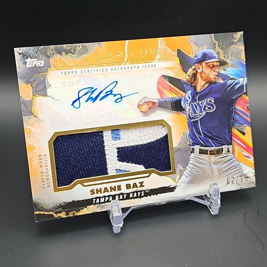 2023 Topps Inception – Autograph Patch Shane Baz Orange /10 TB Rays