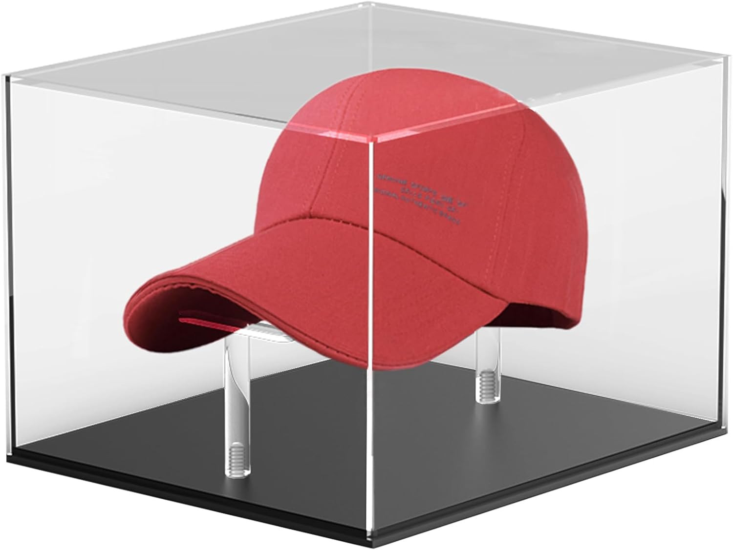 Acrylic Hat Display Case – Clear Baseball Football Cap Holder Stand with Dust Co