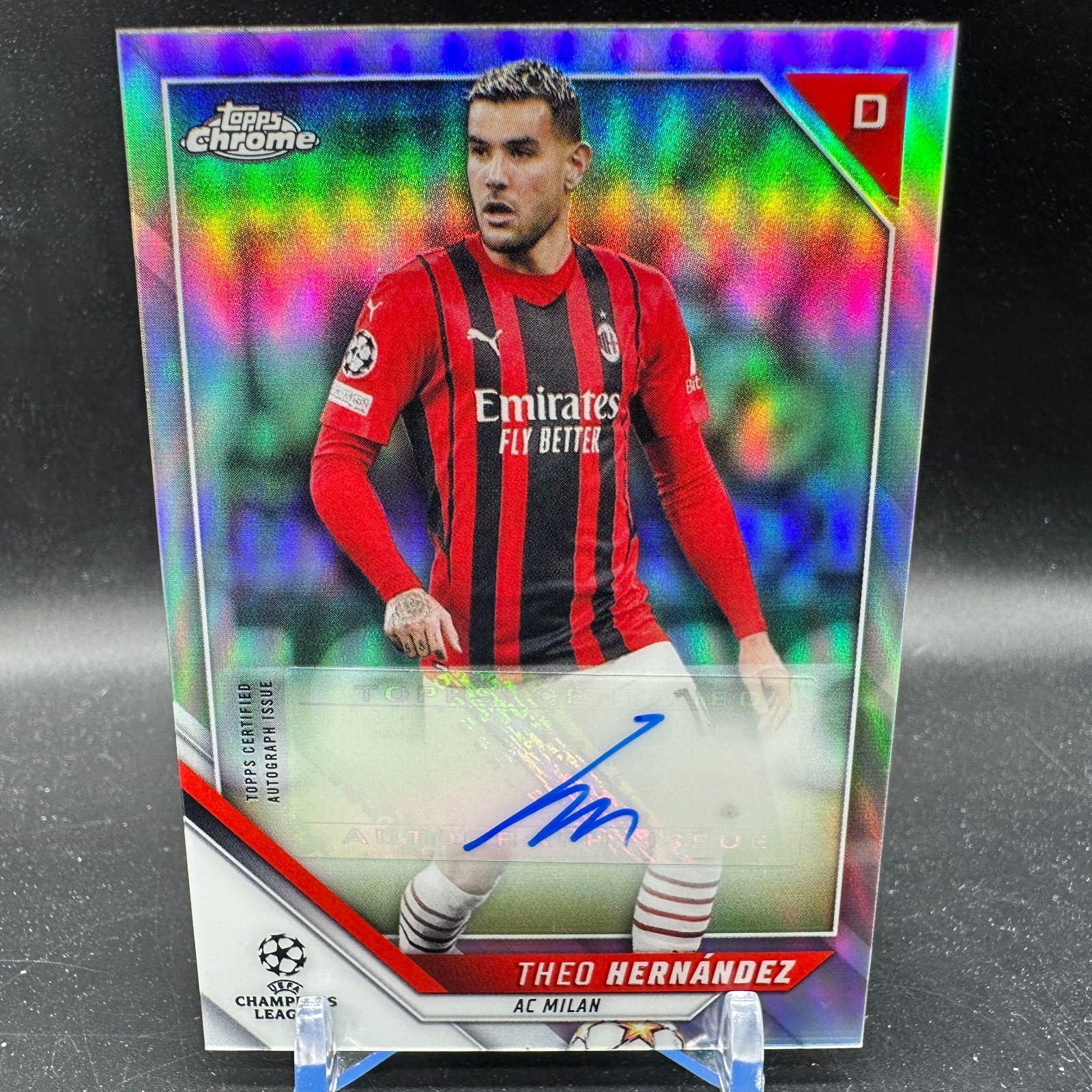 Theo Hernandez AUTO Refractor 2021-22 Topps UEFA Champions AC Milan CA-TH