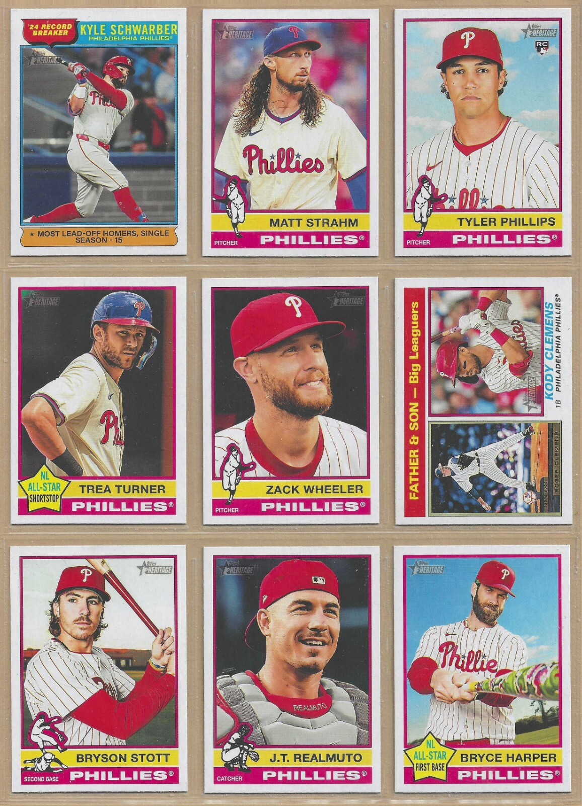 2025 Topps Heritage PHILADELPHIA PHILLIES Base Team Set of (14) Harper Turner +
