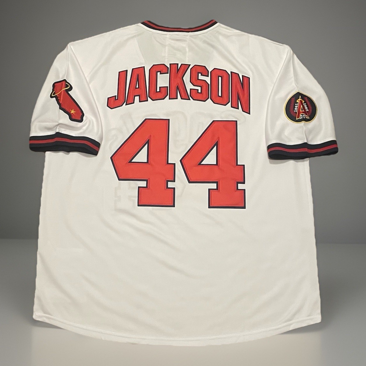 Reggie Jackson Angels #44 Jersey Men’s XL 1980’s California Home White Retro
