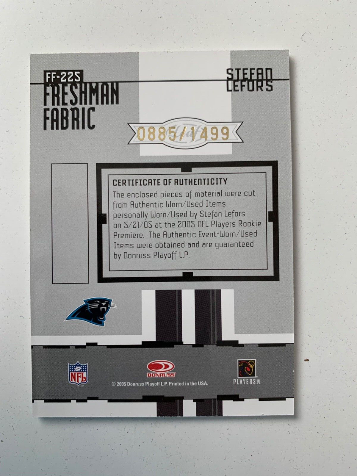2005 Leaf Certified rc rainbow STEFAN LeFORS /5 /25 /50!! Carolina Panthers