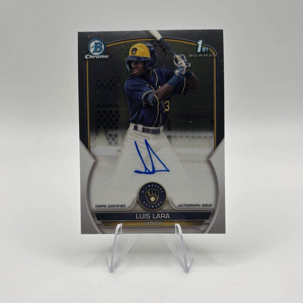 Topps 2023 Bowman Chrome 1st Bowman Luis Lara Rookie Auto CPA-LL Brewers CALL UP