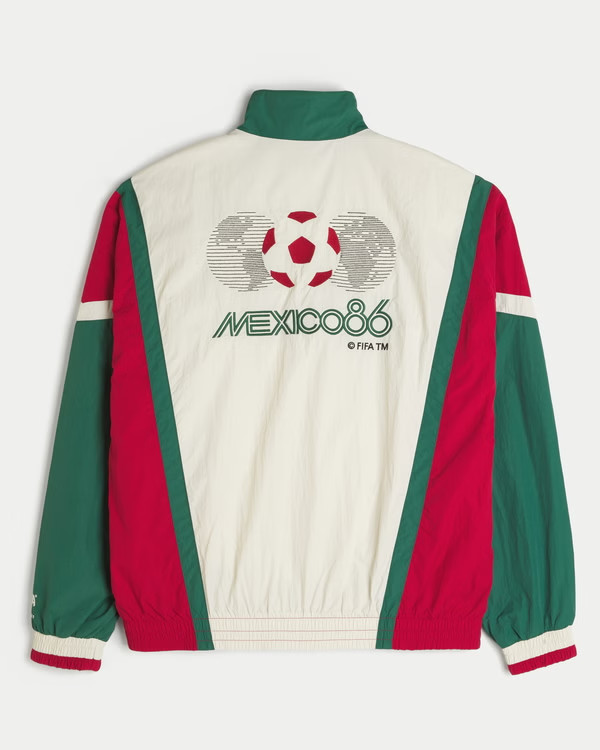 Hollister 1986 FIFA World Cup Mexico Jacket Full Zip Retro Windbreaker Small
