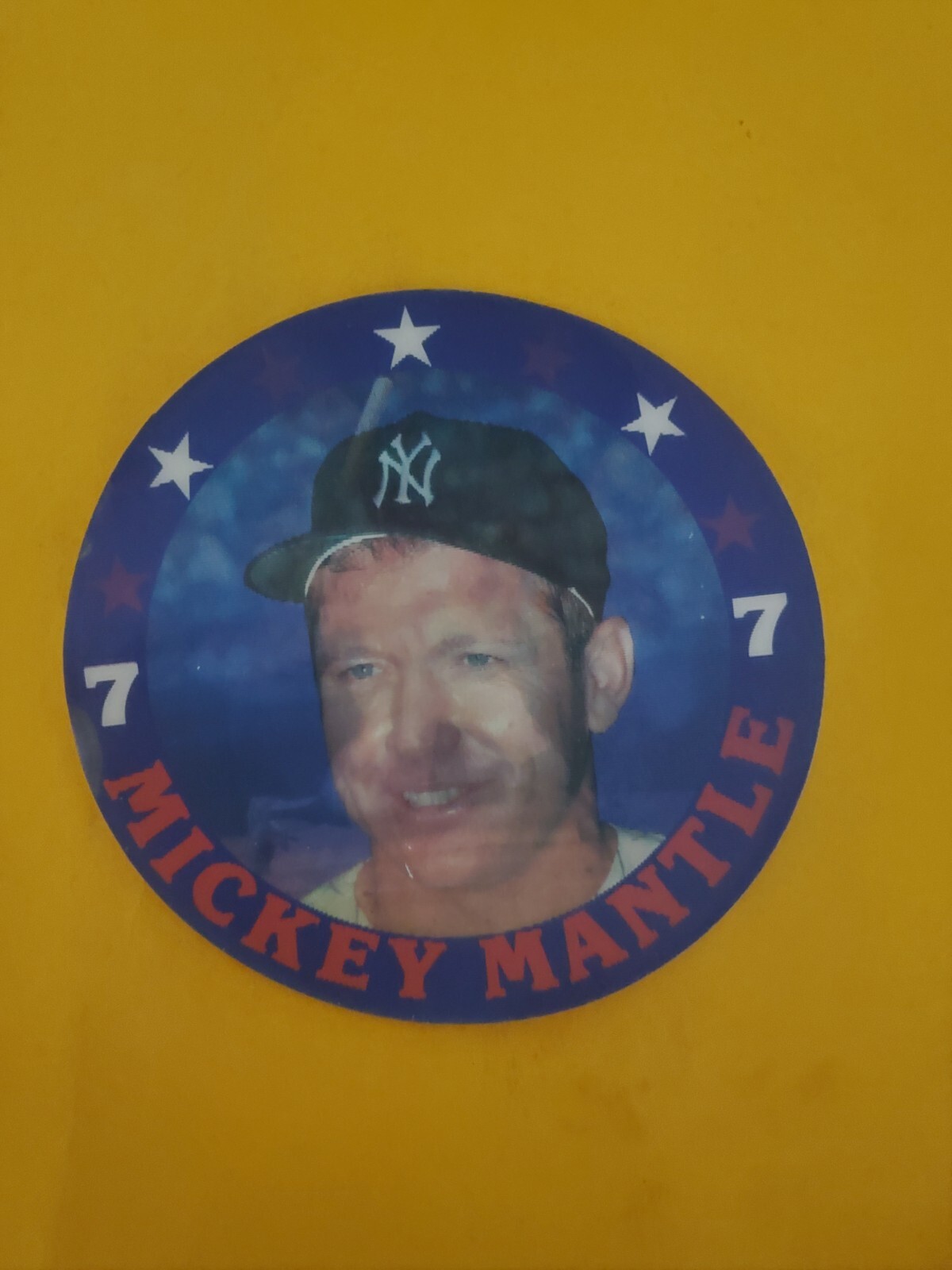 Hologram Mickey Mantle Sticker MLB Baseball Vintage 4.5″ in Diameter