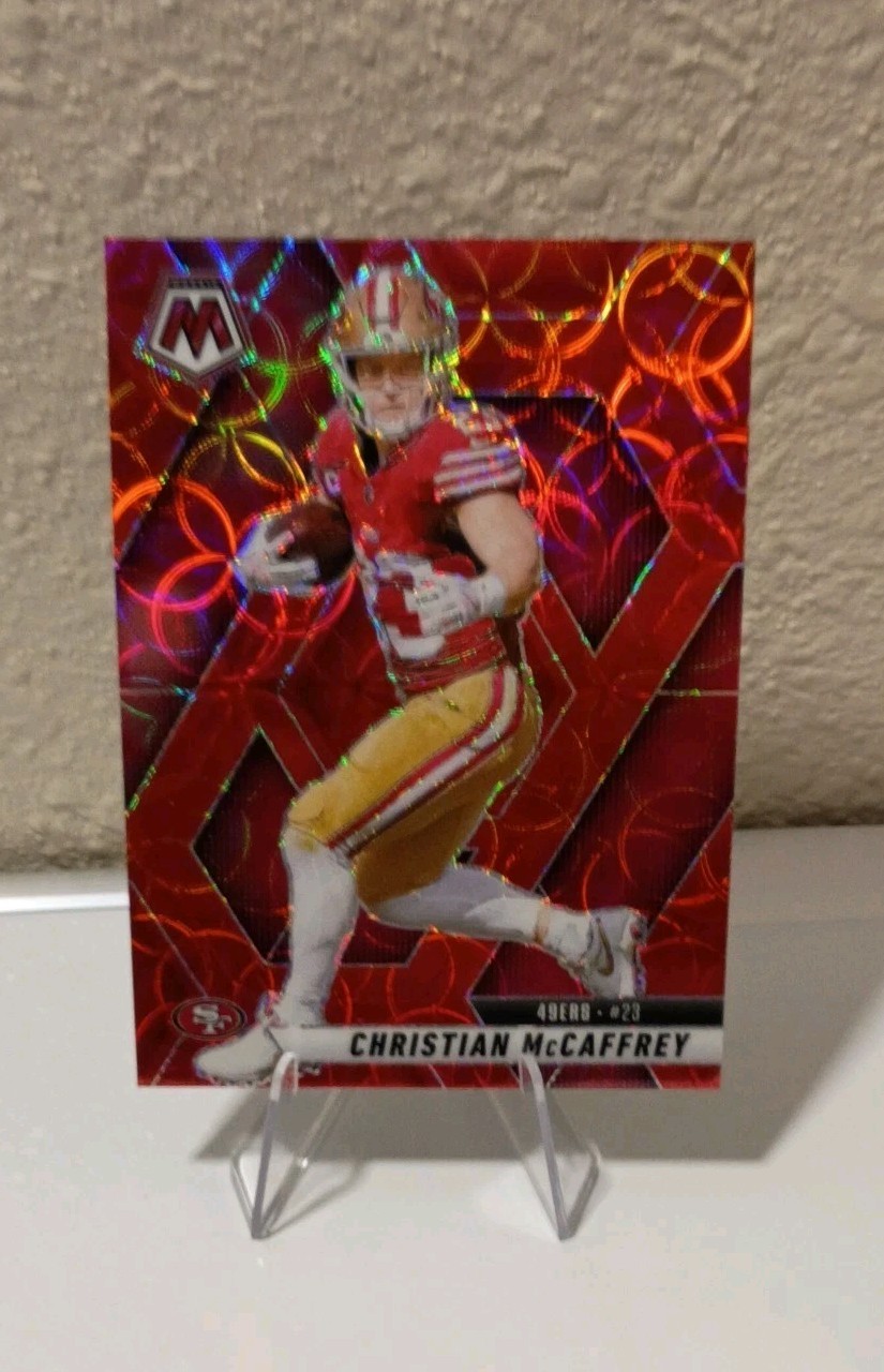 2025 Panini Mosaic – Christian McCaffrey #179 Red Scope Prizm