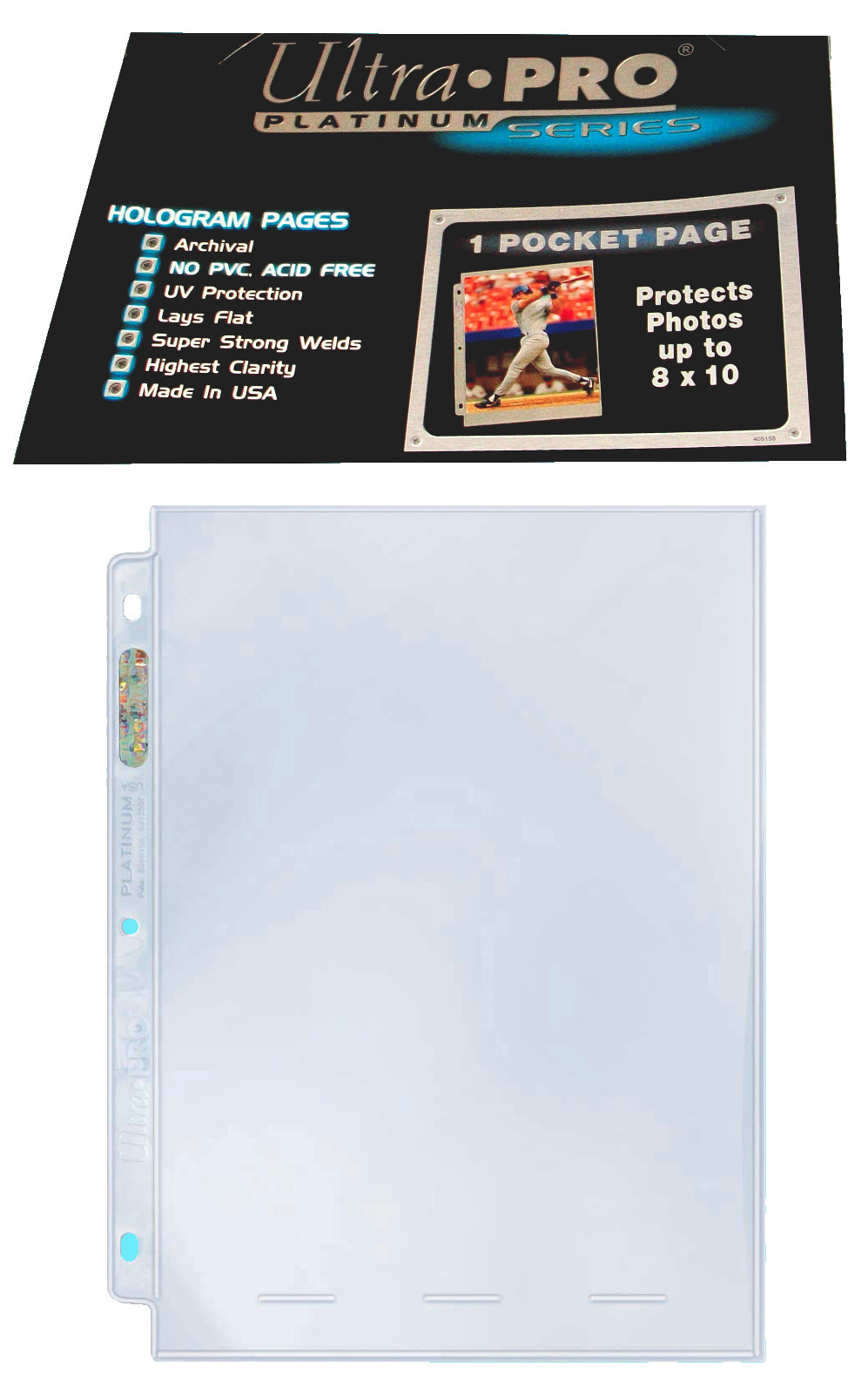 10 Ultra Pro Platinum 1-Pocket 8×10 Pages Photo Comic Book Magazine Sheets