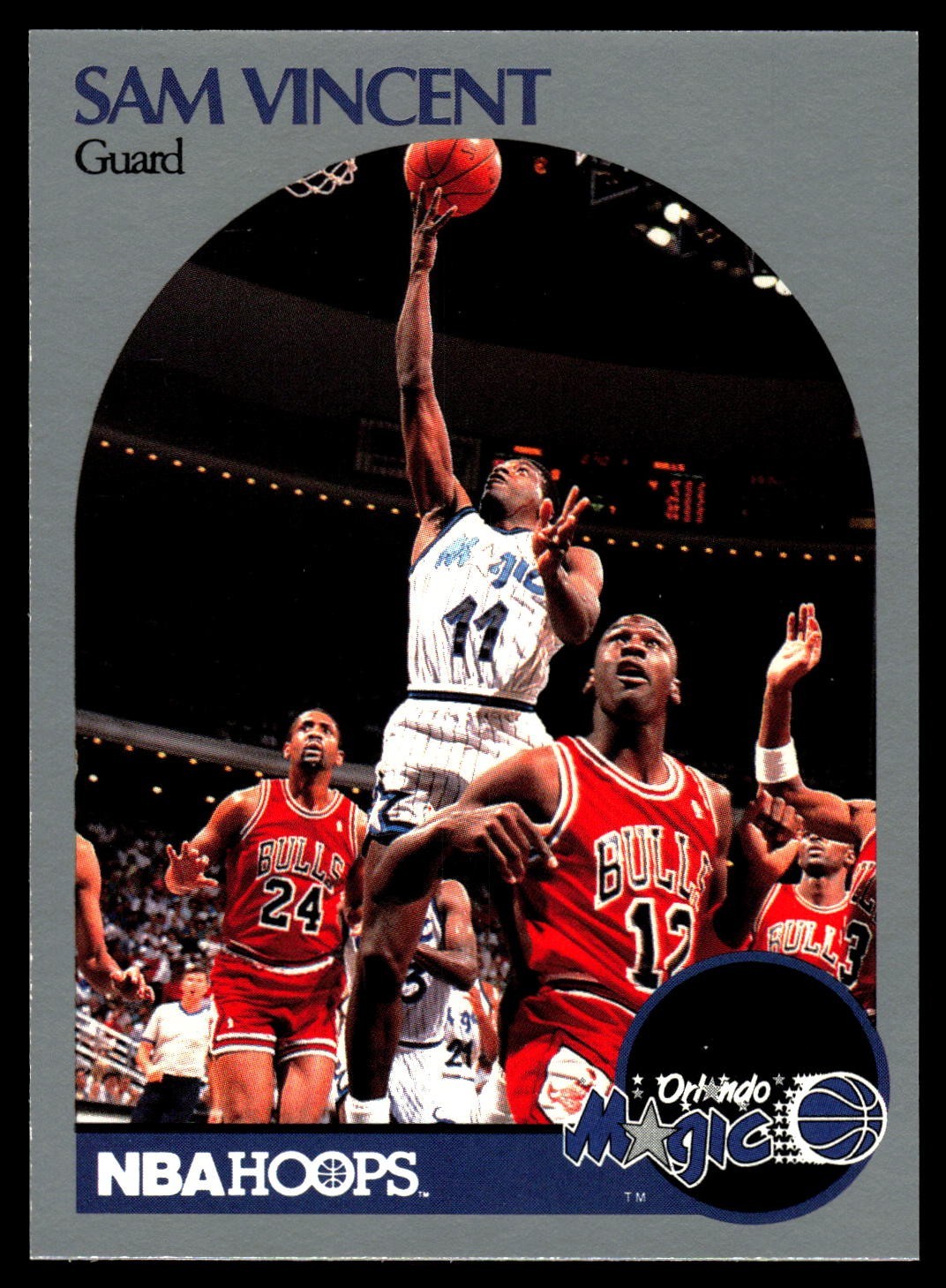 1990-91 Hoops #223 Sam Vincent – Michael Jordan wearing #12 jersey Orlando Magic