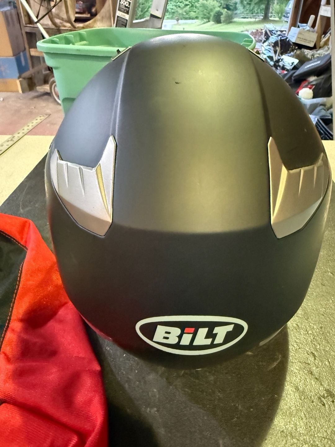 Bilt Full Face Motorcycle Helmet with Drop-Down Sun Visor Matte Black Size M(X)