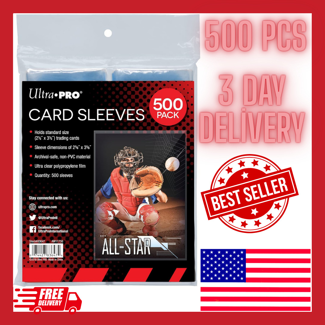 Clear Card Sleeves for Standard Size Trading Cards measuring 2.5″ x 3.5″ 500PCS