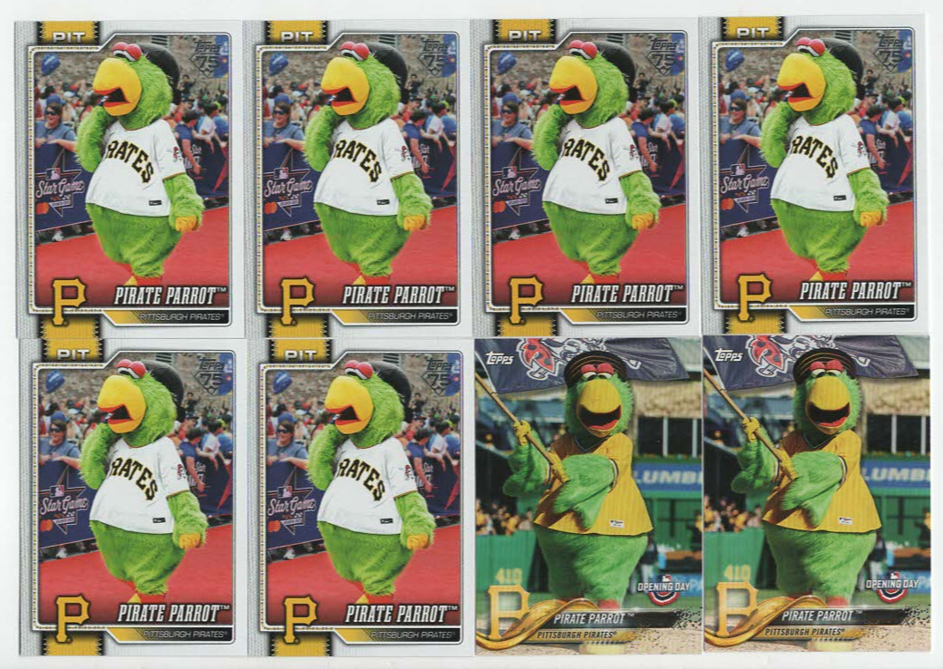 (8) Pirate Parrot 2018/2026 TOPPS OPENING DAY + CELEBRATION MASCOT LOT PIRATES