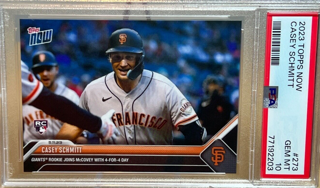 CASEY SCHMITT * PSA 10 * 1ST ROOKIE CARD * 2023 TOPPS NOW *4 for 4* GIANTS #273