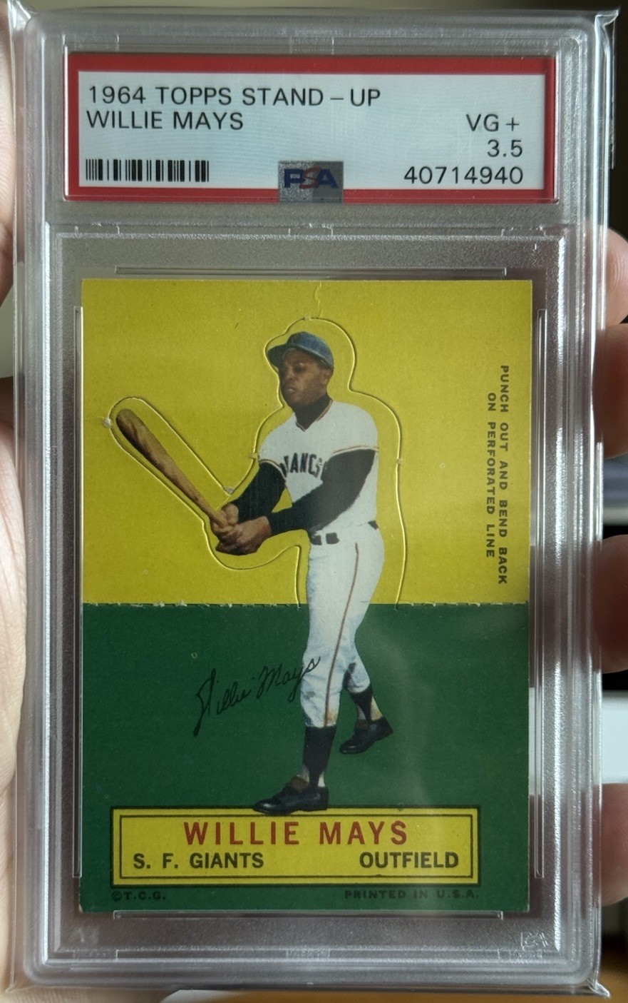 WILLIE MAYS 1964 TOPPS STAND UP PSA 3.5 ! *NEW SLAB BEAUTY ! *CENTERED/NO STAINS
