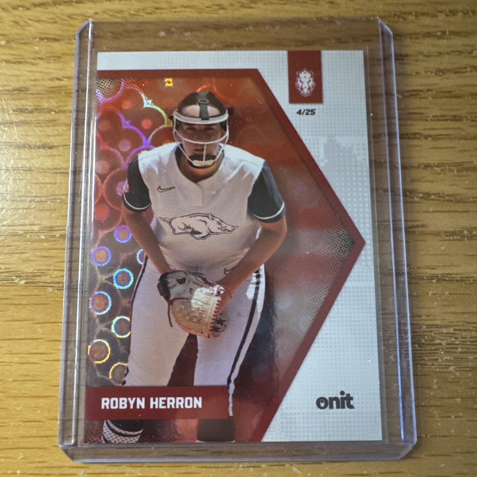 2026 ONIT Arkansas Softball – Robyn Herron Red Color Match Parallel /25
