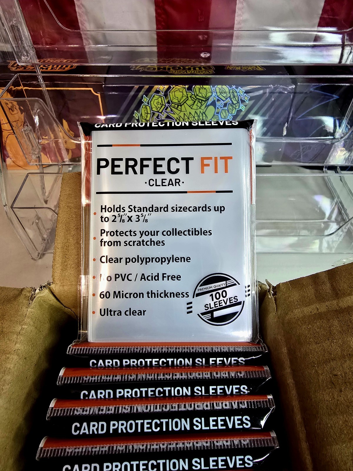 Perfect Fit Card Sleeves – 5 Packs (500 Total) Clear ($.05 Cents Per Sleeve)