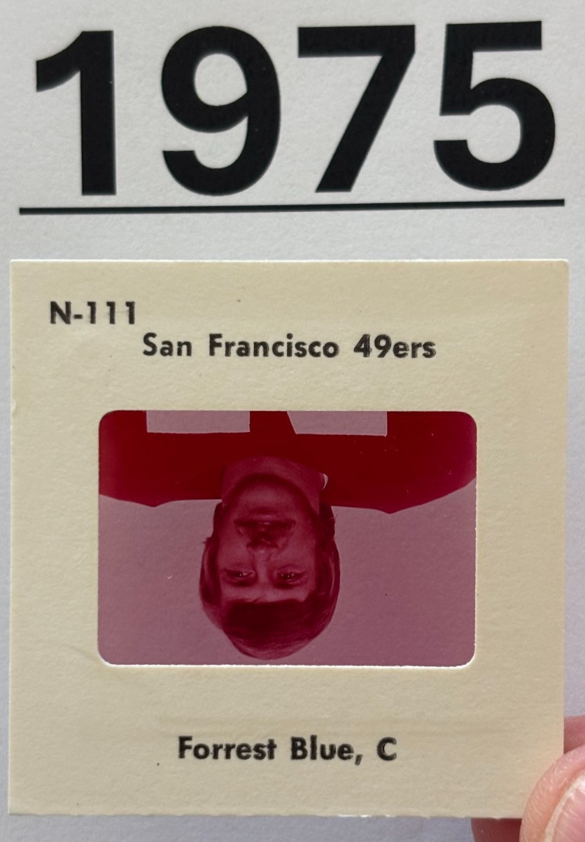 FORREST BLUE 1975 NFL TV MEDIA Transparency Slide SAN FRANCISCO 49ERS