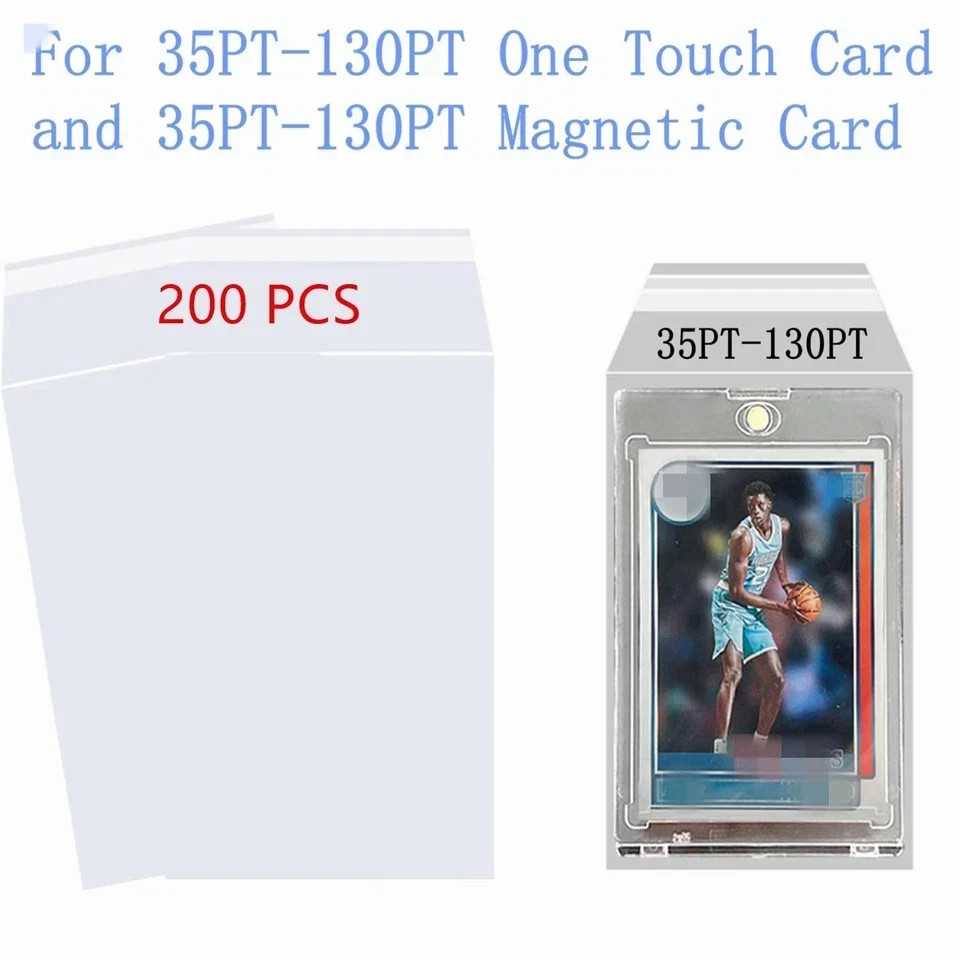 200PCS Resealable Team Bags for One Touch Card Holders 35PT-130PT, Fit Sleeve…