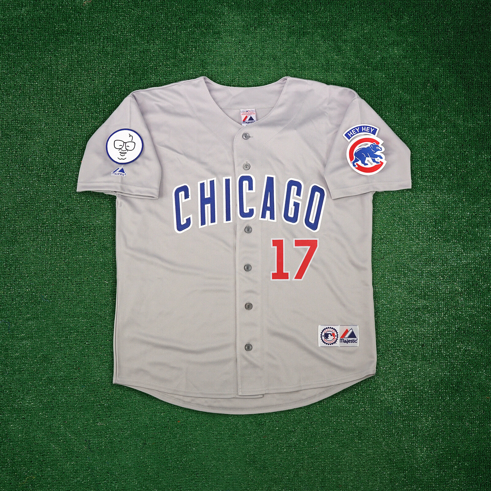 Mark Grace 1998 Chicago Cubs Men’s Grey Road Jersey w/ “Harry Caray” Patch