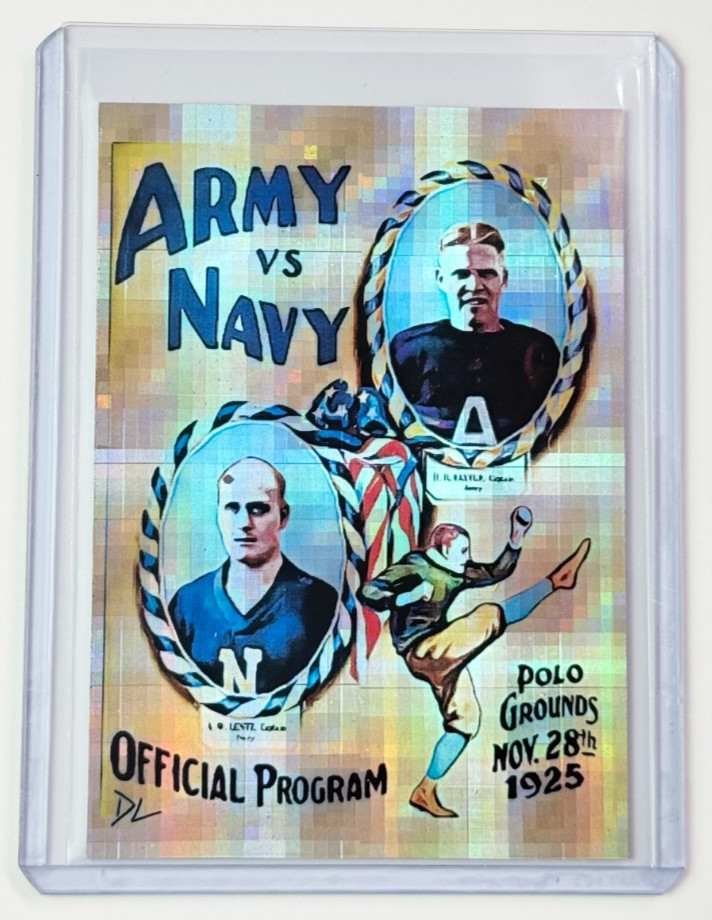 1925 Army Vs. Navy Refractor Edition Artist Signed Football Program Card 1/1
