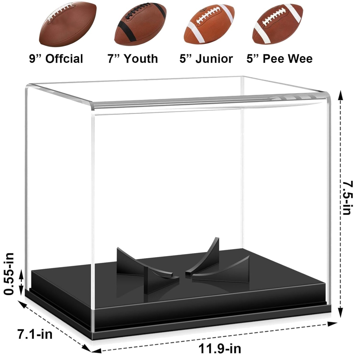 Clear Cube Football Holder – Durable Construction