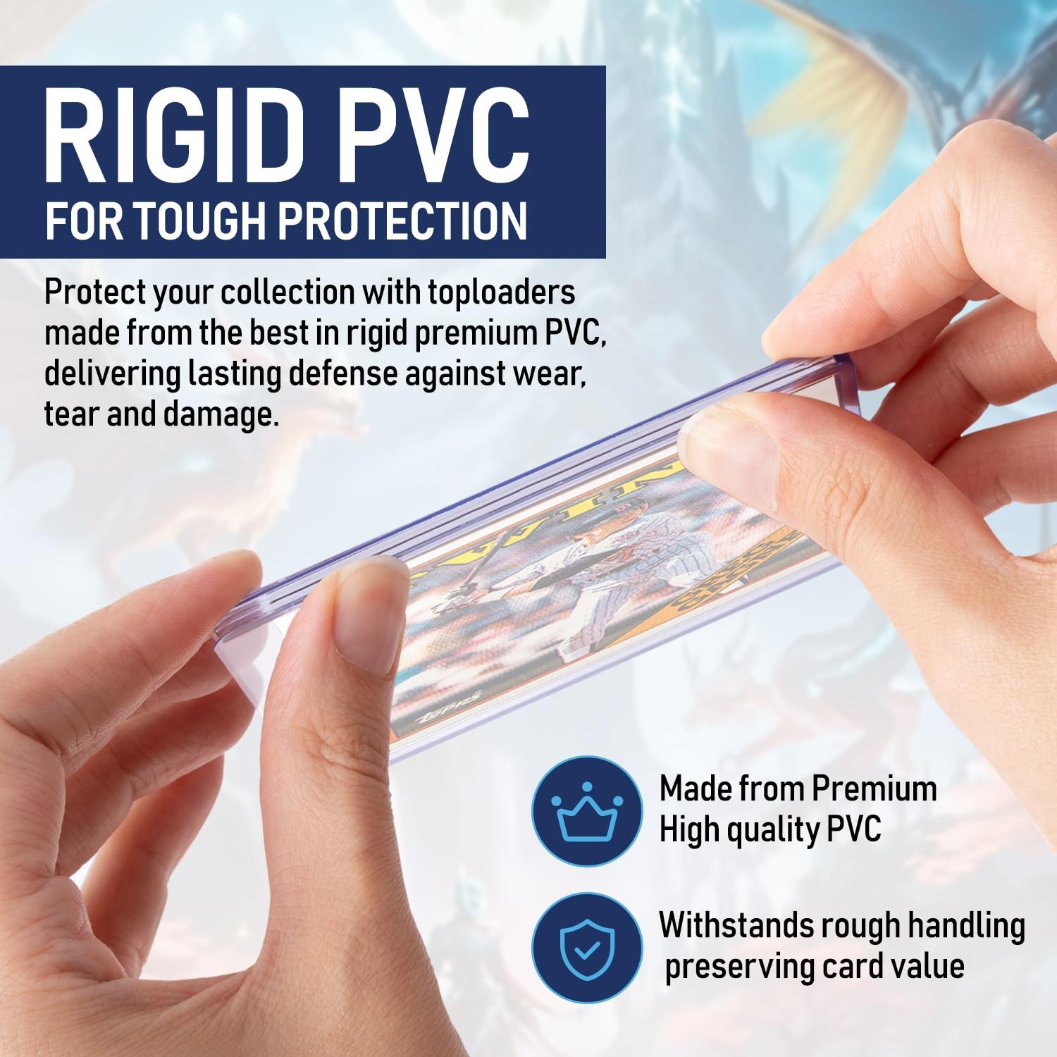 Premium Seamless 20PT – 360PT Thick Top Loaders for Cards | Top Loader Card H…