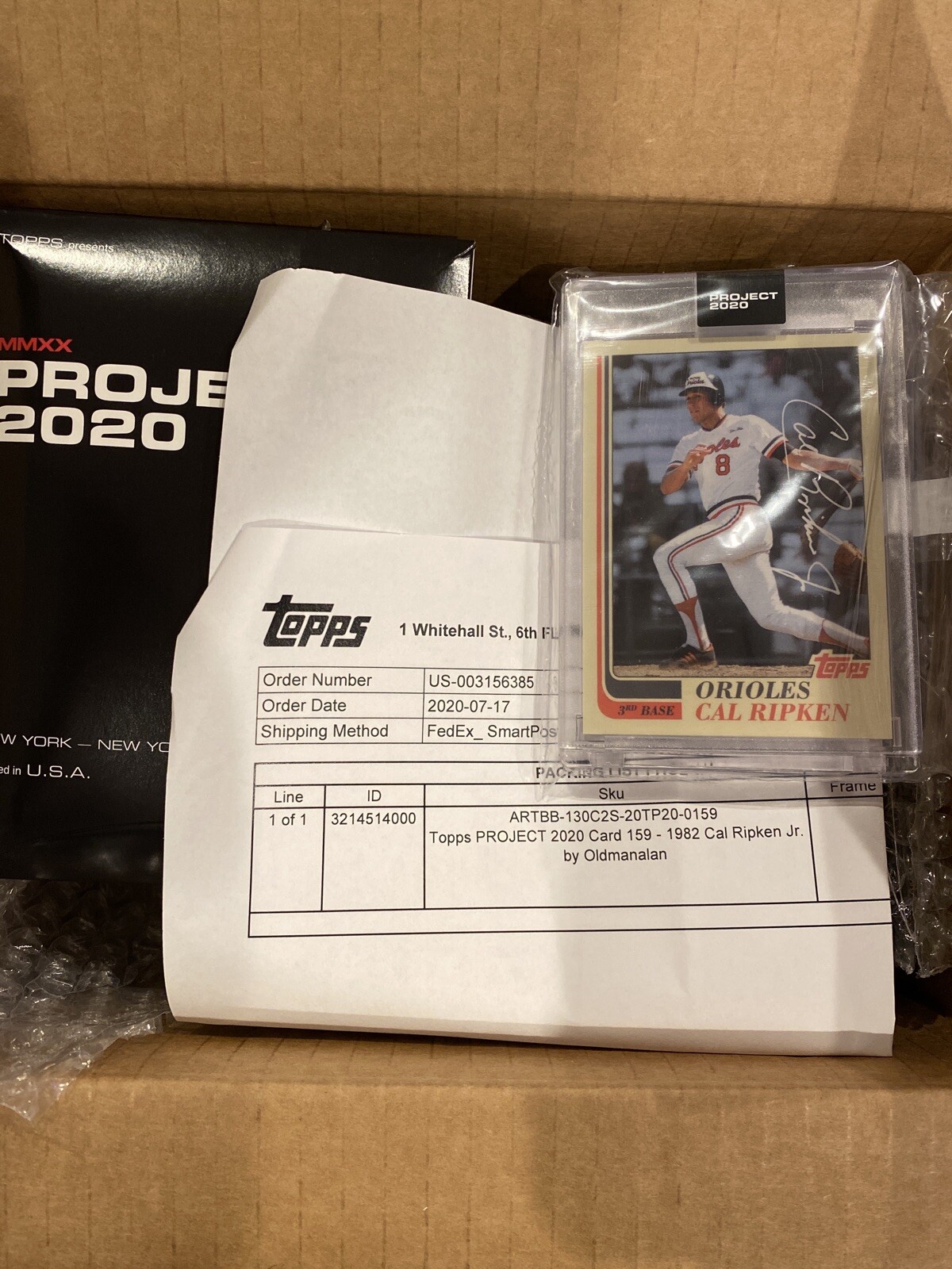 Low Print Run 4158 Topps PROJECT 2020 Card 159- 1982 Cal Ripken Jr by Oldmanalan